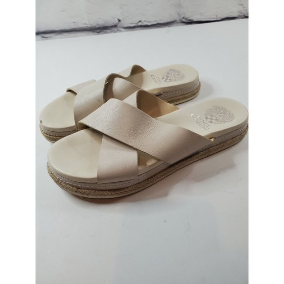 Vince Camuto VC Rickert Womens Sz 7M Slipn On Sandals Shoes Ivory - Picture 5 of 10